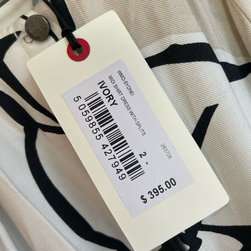 Ted Baker London Midi Shirt Dress with Splits Snap Button Size 2 / US Size 6 NWT - Picture 10 of 12